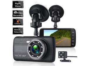 4" Dual Lens Camera 1080P Car DVR Dash Cam Rearview Video Recorder Night Vision