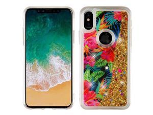 For iPhone XXS 10 MultiColor Electric Hibiscus Hard Hybrid Case Cover
