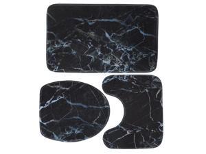 Marble Toilet Three-piece Floor Mat Door Mat Bathroom Carpet - C007 Marble Toilet Three-piece Floor Mat Door Mat Bathroom Carpet - C007