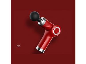 Folding Electric Percussion Massage Guns 4 Gears Deep Tissue Muscle Vibrating Relaxing Massager W/ 4pcs Massage Heads-Red