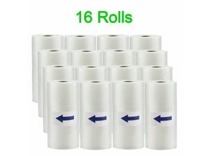 16 Rolls 8'' x 50 ft Embossed Vacuum Sealer Bags Food Saver Meal Storage 4 Mil
