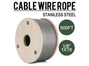 T316 1/8" 1x19 Stainless Steel Cable Wire Rope 500FT Aircraft Cable