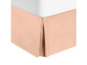 Premium Luxury Pleated Tailored Bed Skirt - 14 Drop Dust Ruffle, Full - Peach