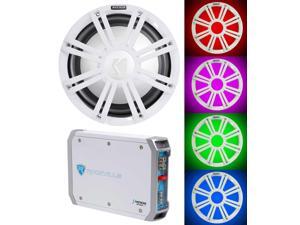 45KMF104 10" Free Air Marine Subwoofer Sub+Amplifier+White Grille w/LED's 45KMF104 10" Free Air Marine Subwoofer Sub+Amplifier+White Grille w/LED's