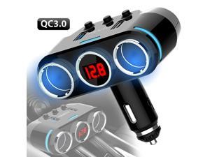 Cigarette Lighter Socket Splitter Dual USB Charger Power Adapter w/LED Voltmeter Cigarette Lighter Socket Splitter Dual USB Charger Power Adapter w/LED Voltmeter