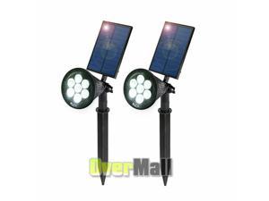 2 Pack Solar Powered Spotlight Outdoor Garden Lawn Landscape Waterproof LED Lamp