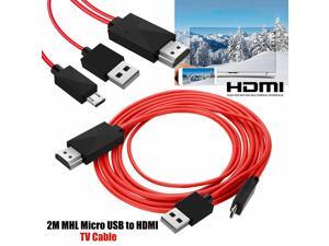 6ft 1080P Full HD Digital MHL Micro USB to HDMI TV Cable Converter Adapter Cord 6ft 1080P Full HD Digital MHL Micro USB to HDMI TV Cable Converter Adapter Cord