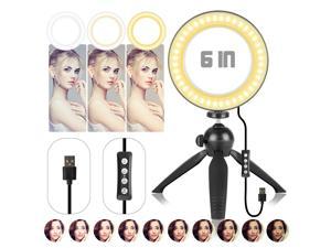 6'' LED Ring Light with Stand for Youtube Tiktok Makeup Video Live Phone Selfie