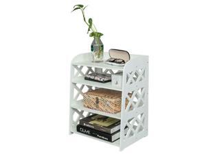 Wood Plastic 4 Tier Lattice Composite Bookcase Rack Shelf Storage Organizer Wood Plastic 4 Tier Lattice Composite Bookcase Rack Shelf Storage Organizer