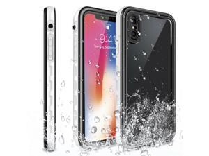 For iPhone XS Max XR XS X Waterproof Protective Clear Case With Screen Protector
