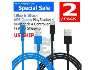 2 Pack PlaySton 4 Controller USB Charge Cable KMD New PS4 Charger Cord