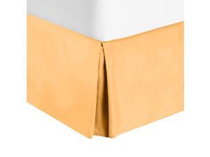 Luxury Pleated Tailored Bed Skirt - 14 Drop Dust Ruffle, Queen - Apricot Orange