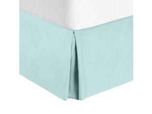 Luxury Pleated Tailored Bed Skirt - 14 Drop Dust Ruffle, Full - Aqua Light Blue
