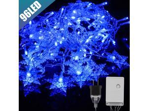 96LED Snowflake Fairy String Lights Curtain Window 8 Modes Christmas Party Decor