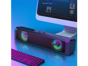RGB LED USB Desktop Soundbar Stereo Sound Computer Speaker for Mac Laptop Tablet RGB LED USB Desktop Soundbar Stereo Sound Computer Speaker for Mac Laptop Tablet