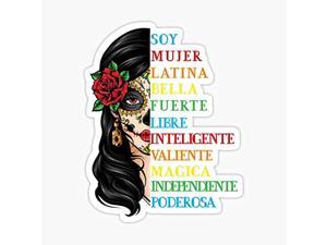 Soy Mujer Latina Chingona Red Rose In Hair Inspirational Quote Mujer Latina Mexican Women Mexican Pride Sticker  Sticker Graphic  Auto Wall Laptop Cell Truck Sticker For Windows Cars Trucks