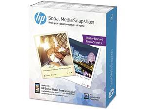 K6b83a Social Media Snapshot Removable Sticky Photo Paper, 4X5, 11Mil, White, 25 Sheets