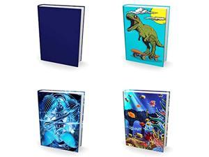 Perfect Fun Kids and Teens Easy Apply Stretchable to Fit Most Large Hardcover Books Washable Designs for Girls Best Jumbo 9x11 Textbook Jackets for Back to School Boys Reusable Book Covers 4 Pk 
