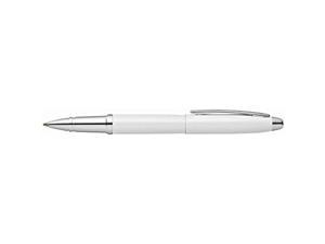 Franklin Covey Lexington Polished Pearl White Lacquer W/Chrome Appointments And Stamped Logo Clip W/Matte Black Fill Rollerball Pen