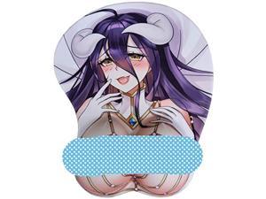 Overlord Albedo 3D Anime Mouse Pad With Wrist Support Gel Cartoon Mouse Mat Cushion Non-Slip Mousepad For Office Gaming Mouse Pads (Albedo 1)