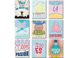 9 Pieces Spanish Classroom Decorations Spanish Motivational Posters For Middle And High School Classroom Decoration Inspirational Wall Art Inspirational Posters Motivational Quote Wall Decor