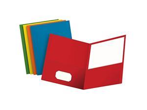 2 Pocket Folders, Textured Paper, Assorted Colors (Light Blue, Red, Yellow, Orange, Green), Letter Size, 50 Per Box (67613)