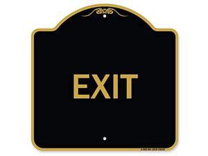 Designer Series Sign - Exit 1 | Black & Gold 18" X 18" Heavy-Gauge Aluminum Architectural Sign | Protect Your Business & Municipality | Made In The Usa