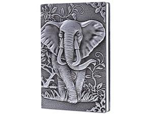Travel Diary & Notebooks to Write in Elephant Gift For Men & Women Leather Journal Writing Notebook Antique Handmade Leather Daily Notepad Sketchbook Silver, A5 
