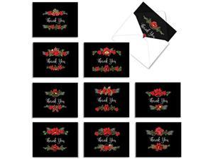  10 Thank You Christmas S With Envelopes  Boxed Gratitude Assortment Xmas Holiday S 4 X 512 Inch  Holiday Elegance M4175xtbB1x10