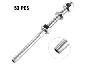 52 Pack Cable Railing Swage T316 Stainless Steel Railing 3/16'' Thread Stud End 52 Pack Cable Railing Swage T316 Stainless Steel Railing 3/16'' Thread Stud End