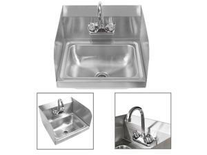 17" Commercial Kitchen Stainless Steel Wall Mount Hand Sink w/ Side Splashes New 17" Commercial Kitchen Stainless Steel Wall Mount Hand Sink w/ Side Splashes New