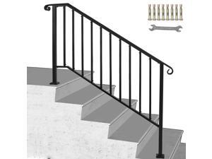 Iron Handrail Picket Fits 4 Steps Stair Railing Hand Rail for Outdoor Paver Step Iron Handrail Picket Fits 4 Steps Stair Railing Hand Rail for Outdoor Paver Step