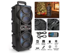 Double 6.5 Portable Wireless Bluetooth Speaker Outdoor Subwoofer Sound Box FM Radio USB /AUX/BT/TF/LED Double 6.5 Portable Wireless Bluetooth Speaker Outdoor Subwoofer Sound Box FM Radio USB /AUX/BT/TF/LED
