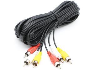 Pasow 3 RCA Cable Audio Video Composite Male to Male DVD Cable (15 Feet) Pasow 3 RCA Cable Audio Video Composite Male to Male DVD Cable (15 Feet)