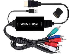 Component to HDMI Converter 1080P YPbPr to HDMI Adapter Cable 5RCA Component RGB YPbPr to HDMI V 1.4 Video Audio Converter for Laptop DVD VCR PS4 PS3 TV PSP Xbox 360 HDTV Monitor Projector