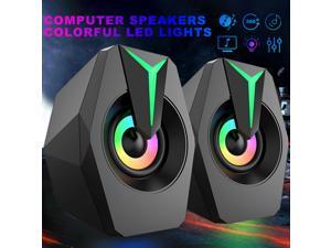 RGB LED Computer Speakers Bass Stereo Surround Sound for Tablet Laptop Cellphone RGB LED Computer Speakers Bass Stereo Surround Sound for Tablet Laptop Cellphone