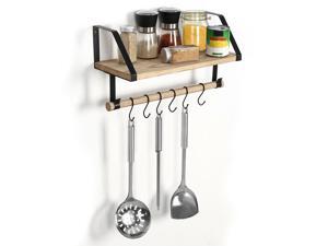 Flong Shelf Wall Mounted Rustic Wood Shelf 6 Removable Hooks and Towel Bar Flong Shelf Wall Mounted Rustic Wood Shelf 6 Removable Hooks and Towel Bar
