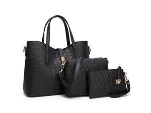 3Set  Women Handbag Handle Purse Tote Shoulder Bag Pu Leather Crossbody Satchel