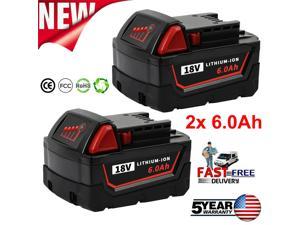2PACK For Milwaukee M18 Lithium XC 6.0 Extended Capacity Battery 48-11-1860 US