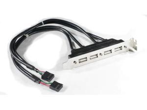 Dual 9 Pin Header to 4 Ports USB 2.0 Female Host Cable Back Rear Panel Bracket Dual 9 Pin Header to 4 Ports USB 2.0 Female Host Cable Back Rear Panel Bracket