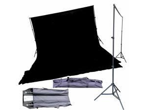 10' Snap Together Support Stand w/20'x10' Muslin Backdrop Black Photo Background 10' Snap Together Support Stand w/20'x10' Muslin Backdrop Black Photo Background