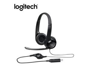 Logitech H390 Wired Headset, Stereo Headphones with Noise-Cancelling Microphone, USB, In-Line Controls, PC/Mac/Laptop - Black