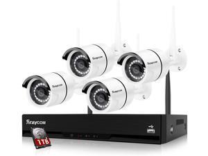 Rraycom 1080P Wireless Security Surveillance System, 4CH NVR with 1TB Hard Drive and HD 4Pcs Home Outdoor WiFi Surveillance Camera with Night Vision,App Remote View, IP67 Waterproof,P2P,Plug Play Rraycom 1080P Wireless Security Surveillance System, 4CH NVR with 1TB Hard Drive and HD 4Pcs Home Outdoor WiFi Surveillance Camera with Night Vision,App Remote View, IP67 Waterproof,P2P,Plug Play