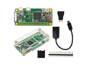 for Raspberry Pi Zero W Starter Kit+ Acrylic Case + Heat Sink +2 x 20 Pin GPIO Header Better Than Raspberry Pi Zero 1.3