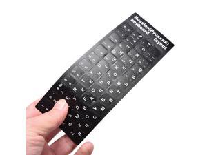 1PC Durable Russian Standard Keyboard Sticker Layout Alphabet Black With White Letters Laptop Desktop Computer Keyboard Stickers