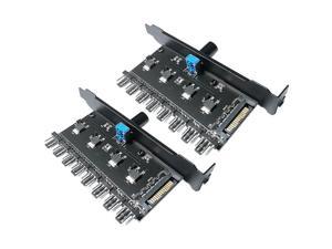 PCI Fan Speed Controller Single Control Sata Interface HUB Supports 3Pin 4Pin Computer Temperature Control Switch