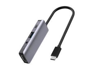 USB C 4In1 Docking Station USB HUB+HDMICompatible+PD+Audio Adapter Is Suitable for All USB C Devices PC/Tablet/Mobile