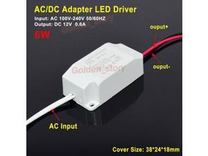 Mini AC-DC LED Driver Adapter Transformer AC 110V 120V 220V 230V to 12V 0.5A 6W