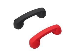 2 Set Bluetooth Mic Headphones Red Retro Phone Handset Mic Speaker Phone Call Receiver-Red & Black