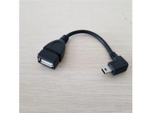 90 Degree Right angle Mini B USB male to USB A female data cable cord OTG Adapter for Tablet PC 10cm